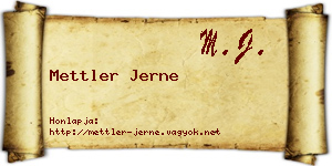 Mettler Jerne névjegykártya